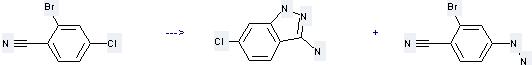 2-Bromo-4-chlorobenzonitrile can be used to produce 6-Chloro-1(2)H-indazol-3-ylamine.